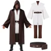 Joyfy Men's Priest Costume Black Priest Father Robe Stole for Halloween Party Dress up Cosplay