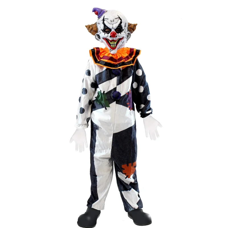 Joyfy Scary Clown Costume for Kids, Clown Halloween Outfit Set Fancy Dress Cosplay
