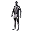 Joyfy Skeleton Costume for Adults, Skeleton Bone Bodysuit Halloween Costumes for Men with Skeleton Hood Mask, Halloween