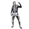 Joyfy Skeleton Costume for Adults, Skeleton Bone Bodysuit Halloween Costumes for Men with Skeleton Hood Mask, Halloween