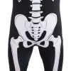 Joyfy Skeleton Costume for Adults, Skeleton Bone Bodysuit Halloween Costumes for Men with Skeleton Hood Mask, Halloween