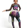 Joyfy Skeleton Tutu Dress for Girls, Skeleton Costume for Kids Halloween Dress Up Party Role Playing Cosplay