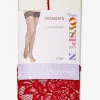 Joyspun Women's Lace Top Back Seam Thigh High Stockings, 2-Pack