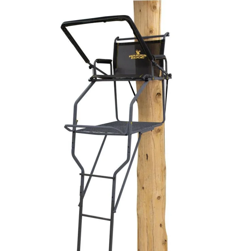 Jumbo Jack Ladder Stand With Adjustable Shooting Rail, 26 in x 31 in Platform, Mesh Seat