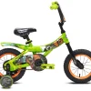 Jurassic World 12-inch Raptor Boys Bicycle With Training Wheels, Green And Orange