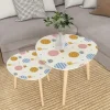 JYHOME Small Nesting Coffee Table - Hot Air Balloons Sky Triangle Pattern