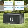 KAMABOKO Outdoor Shoe Storage Cabinet, Black, 2 Doors