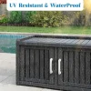 KAMABOKO Outdoor Shoe Storage Cabinet, Black, 2 Doors