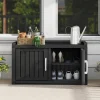 KAMABOKO Outdoor Shoe Storage Cabinet, Black, 2 Doors