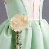 KAWELL Princess Tiana Costume for Girls Birthday Halloween Dress Up Outfits with Accessories