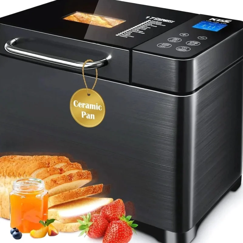 KBS 17-in-1 Stainless Steel Bread Machine, 710W, 2 lb - Dual Heaters