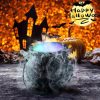 kcavykas Halloween LED Witch Jar Atomizer Lamp, Black, 13.34x4.33in - Decor