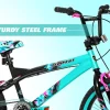 Kent Bicycles Girls' Tempest Bike, 20 inch, Black/Aqua, Single Speed, Steel Frame - 72071