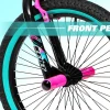 Kent Bicycles Girls' Tempest Bike, 20 inch, Black/Aqua, Single Speed, Steel Frame - 72071