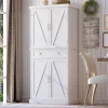 kepptory Pantry Storage Cabinet With Doors, 26 inch W x 16 inch D x 47 inch H, White - vsbcxzbsd