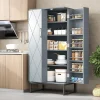 kepptory Pantry Storage Cabinet With Doors, 26 inch W x 16 inch D x 47 inch H, White - vsbcxzbsd