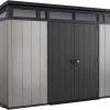Keter Artisan 11x7 Modern Resin Outdoor Storage Shed Kit - Grey & Black