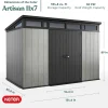 Keter Artisan 11x7 Modern Resin Outdoor Storage Shed Kit - Grey & Black