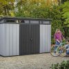 Keter Artisan 11x7 Modern Resin Outdoor Storage Shed Kit - Grey & Black