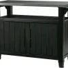 Keter Outdoor Rolling Prep And Bar Cart, Resin - Dark Brown