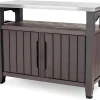 Keter Outdoor Rolling Prep And Bar Cart, Resin - Dark Brown
