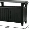 Keter Outdoor Rolling Prep And Bar Cart, Resin - Dark Brown