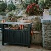 Keter Outdoor Rolling Prep And Bar Cart, Resin - Dark Brown