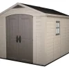 Keter Resin Outdoor Storage Shed, 8 x 11 Foot, 550 Cu. Ft., Taupe