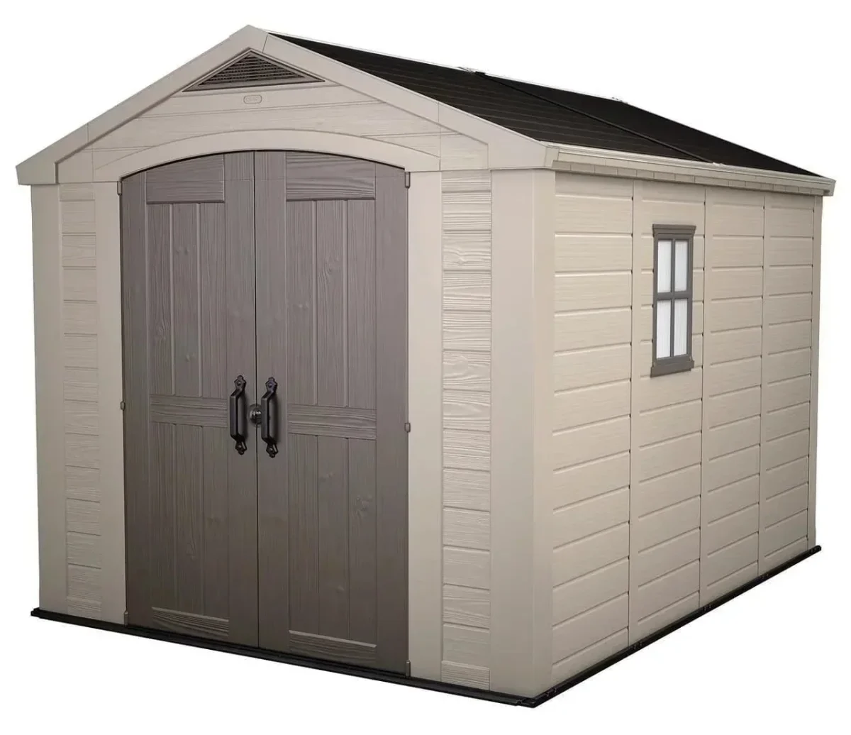 Keter Resin Outdoor Storage Shed, 8 x 11 Foot, 550 Cu. Ft., Taupe