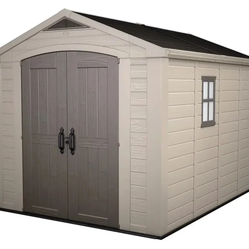 Keter Resin Outdoor Storage Shed, 8 x 11 Foot, 550 Cu. Ft., Taupe