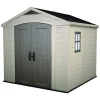 Keter Resin Outdoor Storage Shed, Taupe, 8 x 11 Foot - Factor