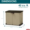 Keter Store It Out MAX Horizontal Resin Outdoor Storage Shed, Beige