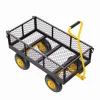 KFFKFF Steel Garden Utility Cart 900 Lbs, 38 x 22 in, 10 in Wheels, Green - V900G