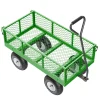 KFFKFF Steel Garden Utility Cart 900 Lbs, 38 x 22 in, 10 in Wheels, Green - V900G