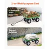 KFFKFF Steel Garden Utility Cart 900 Lbs, 38 x 22 in, 10 in Wheels, Green - V900G