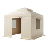 KFFKFF Winter Gazebo Cover for 10 x 10 ft Double-Tiered Gazebos, Beige - LTS-MM180-1010