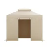 KFFKFF Winter Gazebo Cover for 10 x 10 ft Double-Tiered Gazebos, Beige - LTS-MM180-1010