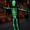 Kids Boys Halloween Skeleton Costume Glowing in The Dark with Mask Gloves Fancy Dress Outfit Green 4-12 Years