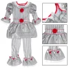 Kids Clown Costume Halloween, Classic Movies Character Fancy Dress Suit for Boys Girls Carnival Party 3-10 Years