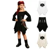 Kids Off the Shoulder Pirate Dresses with Sash Two Piece Set Pirate Costume Halloween Cosplay Halloween Costume Kids Siz