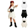 Kids Off the Shoulder Pirate Dresses with Sash Two Piece Set Pirate Costume Halloween Cosplay Halloween Costume Kids Siz