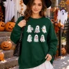 KimSoong Halloween Sweatshirts for Women Ghost Reading Books Sweater Cute Spooky Bookish Shirt Fall Pullover Tops