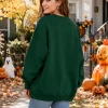 KimSoong Halloween Sweatshirts for Women Ghost Reading Books Sweater Cute Spooky Bookish Shirt Fall Pullover Tops