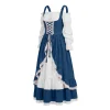 Kinrui Renaissance Costume Women Vintage Medieval Victorian Dress Tie Knot Corset Ren Faire Maid Fairy Cosplay Princess