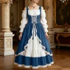 Kinrui Renaissance Costume Women Vintage Medieval Victorian Dress Tie Knot Corset Ren Faire Maid Fairy Cosplay Princess