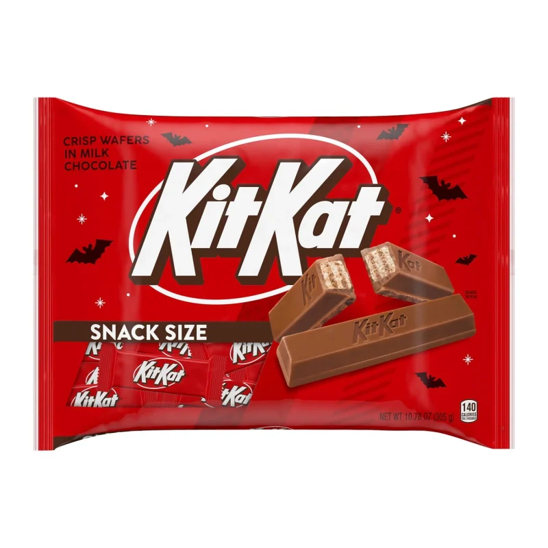 Kit Kat Milk Chocolate Wafer Snack Size, Halloween Candy Bag, 10.78 oz