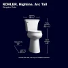 KOHLER Highline Arc Extra Tall Elongated Toilet, White, 1.28 GPF, 2-Piece - 78305-0