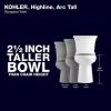 KOHLER Highline Arc Extra Tall Elongated Toilet, White, 1.28 GPF, 2-Piece - 78305-0