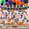 KORALAKIRI Halloween Party Decorations Happy Halloween Banner Honeycomb Balls Paper Fans Hanging Swirls Triangle Garland