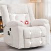 Korser Swivel Rocker Recliner Chair With Massage, Heating, USB Charging And Storage